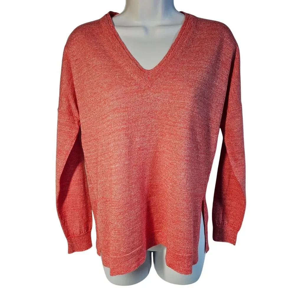 J. Crew Relaxed Fit V-Neck Merino Wool and Linen Blend Sweater Size S
